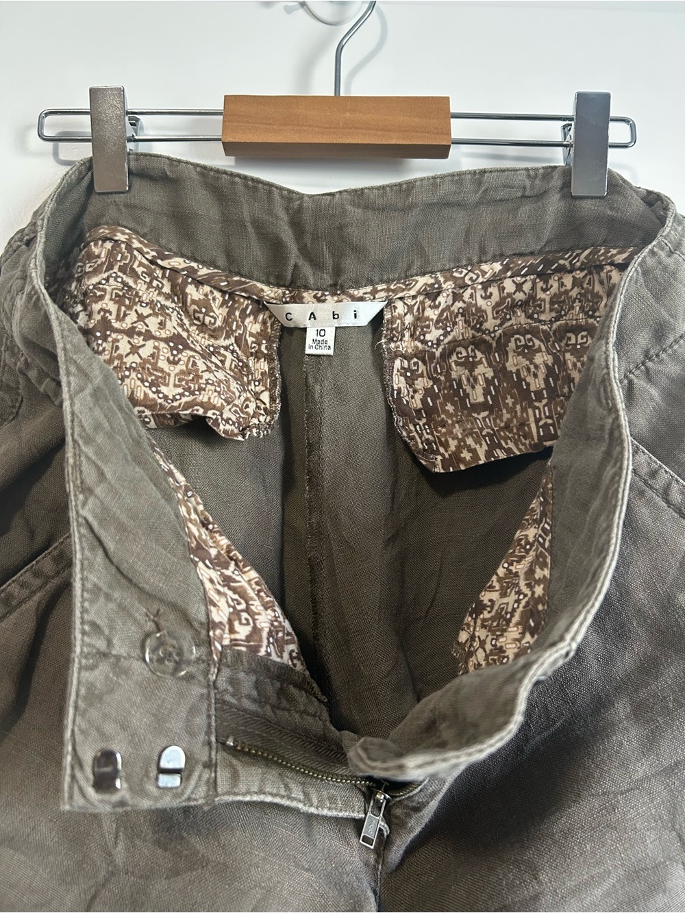 CAbi Wide-Leg Linen Pants Vintage Brown Wash 10/32 - Picture 5 of 6